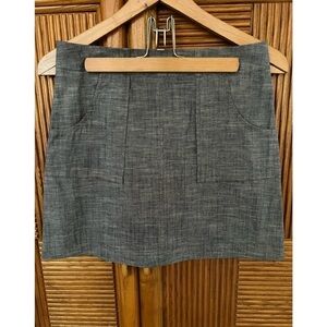Monteau Skirt Womens Small Mini Grey Front Pocket